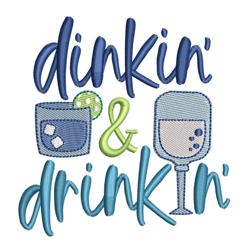 Embroidered or Printed Dinkin & Drinkin: The Ultimate Pickleball T-Shirt!