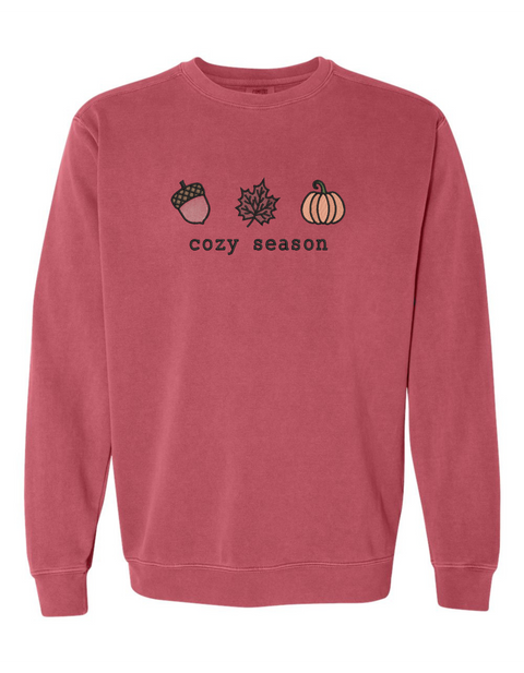 Embroidered "Cozy Season" Sweatshirt Comfort Colors