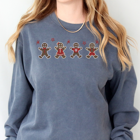 Embroidered "Gingerbread" Sweatshirt Comfort Colors