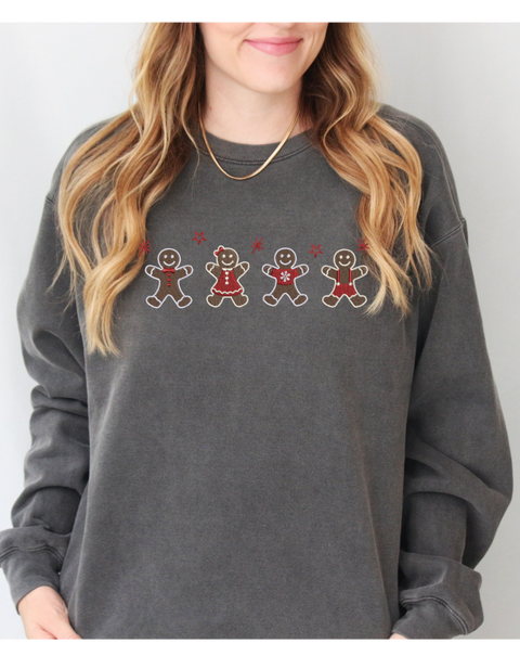 Embroidered "Gingerbread" Sweatshirt Comfort Colors