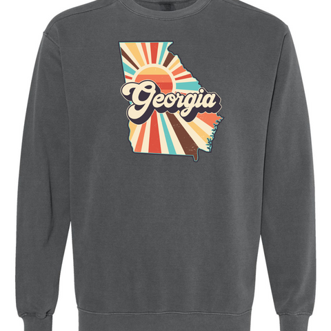 Printed "Retro Georgia" Comfort Colors Sweatshirt