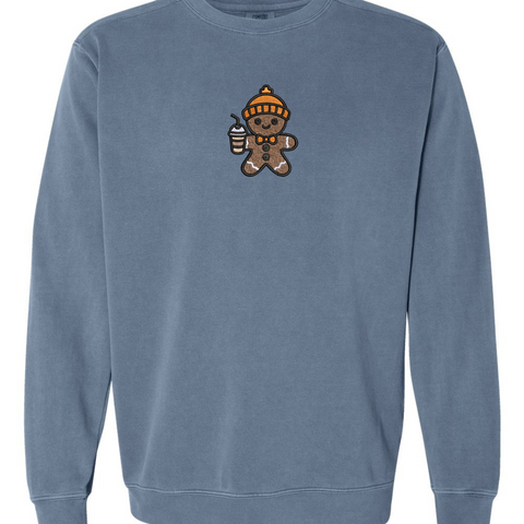 Embroidered "Gingerbread Coffee" Sweatshirt Comfort Colors